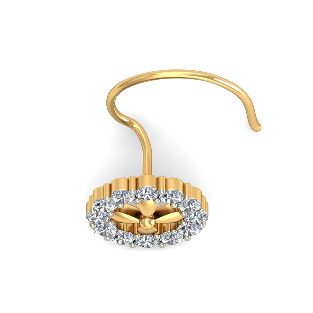 Floral Halo Diamond Nosepin In Pure Gold By Dhanji Jewels