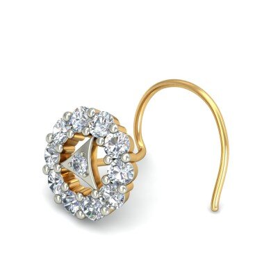 Prestigious Diamond  Nosepin In Pure Gold By Dhanji Jewels