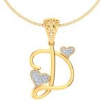 D For Diva Diamond Pendant In Pure Gold By Dhanji Jewels