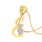 E For Elegant Diamond Pendant In Pure Gold By Dhanji Jewels