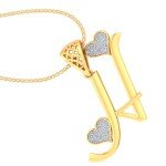 H For Hearty Diamond Pendant In Pure Gold By Dhanji Jewels