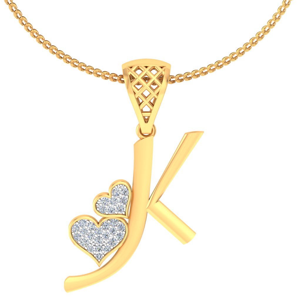 K For Kind Diamond Pendant In pure Gold By Dhanji Jewels