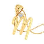 M For Marvelous Diamond Pendant In Pure Gold By Dhanji Jewels