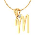 M For Marvelous Diamond Pendant In Pure Gold By Dhanji Jewels