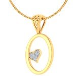 O For Optimistic Diamond Pendant In Pure Gold By Dhanji Jewels