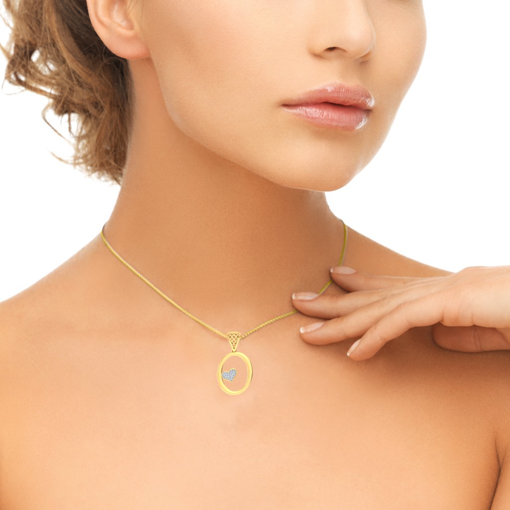 O For Optimistic Diamond Pendant In Pure Gold By Dhanji Jewels