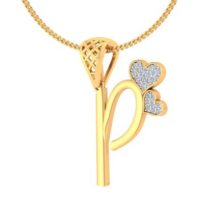 P For Passionate Diamond Pendant In Pure Gold By Dhanji Jewels