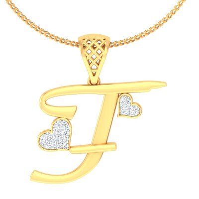 T For Talented Diamond Pendant In Pure Gold By Dhanji Jewels