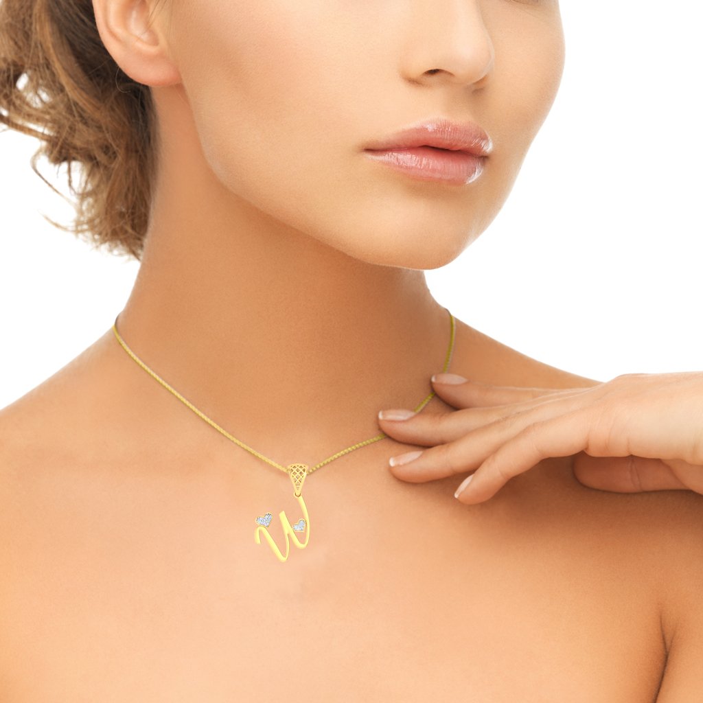 W For Worthy Diamond Pendant In Pure Gold By Dhanji Jewels