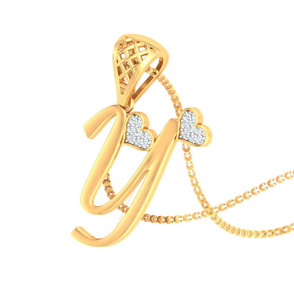 Y For Youthful Diamond Pendant In Pure Gold By Dhanji Jewels