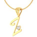Z For Zesty Diamond Pendant In Pure Gold By Dhanji Jewels