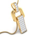 Rectangular Clip Diamond Pendant In Pure Gold By Dhanji Jewels