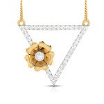 Upside Down Floral Pyramid Diamond Pendant In Pure Gold By Dhanji Jewels