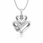 Heart On A Heart Diamond Pendant In Pure Gold By Dhanji jewels