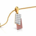 Lapping Sheet Diamond Pendant In Pure Gold By Dhanji Jewels