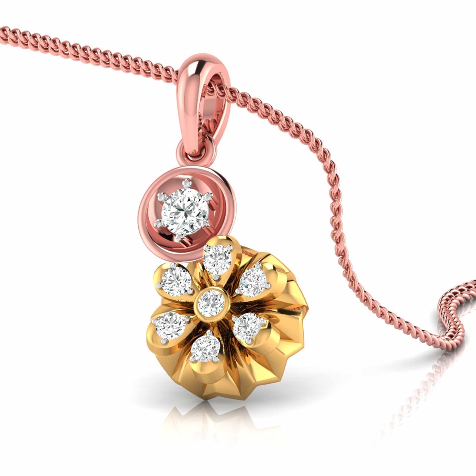 Hanging Flora Diamond Pendant In Pure Gold By Dhanji Jewels