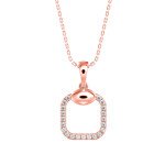 Curved Square Diamond Pendant In Pure Gold By Dhanji Jewels