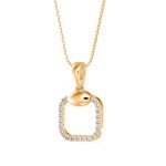 Curved Square Diamond Pendant In Pure Gold By Dhanji Jewels