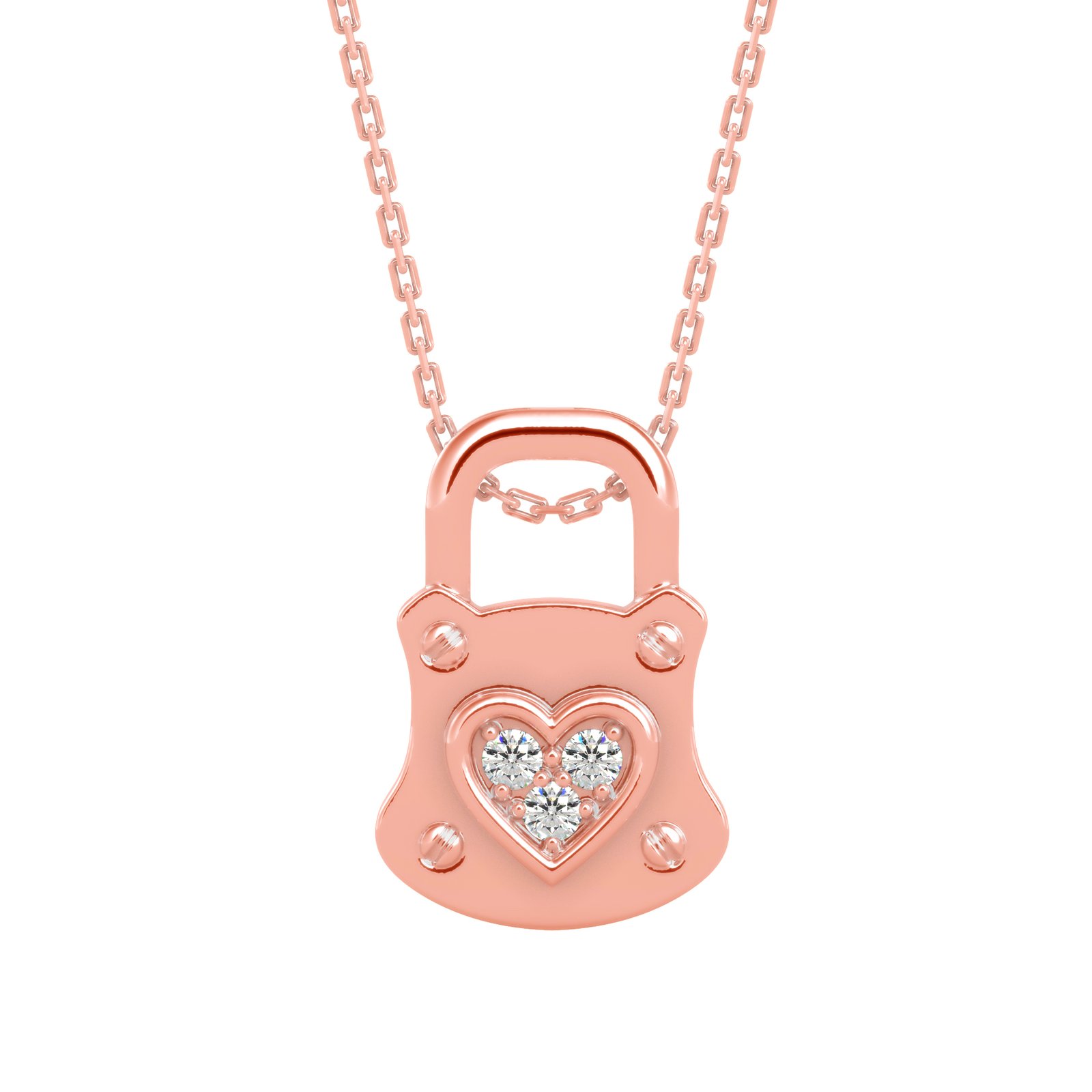 Lock Your Heart Diamond Pendant In Pure Gold By Dhanji Jewels