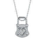 Lock Your Heart Diamond Pendant In Pure Gold By Dhanji Jewels