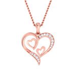 Hearts In Heart Diamond Pendant In Pure Gold By Dhanji Jewels