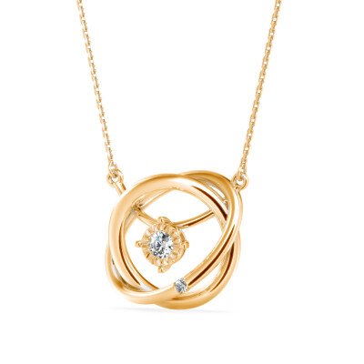 Interlocking Circle Diamond Pendant In Pure Gold By Dhanji Jewels