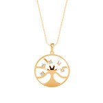 Tree Of Fortune Diamond Pendant In Pure Gold By Dhanji Jewels