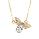 Flying Bee Diamond Pendant In Pure Gold By Dhanji Jewels