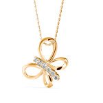 Lovely Butterfly Diamond Pendant In Pure Gold By Dhanji Jewels