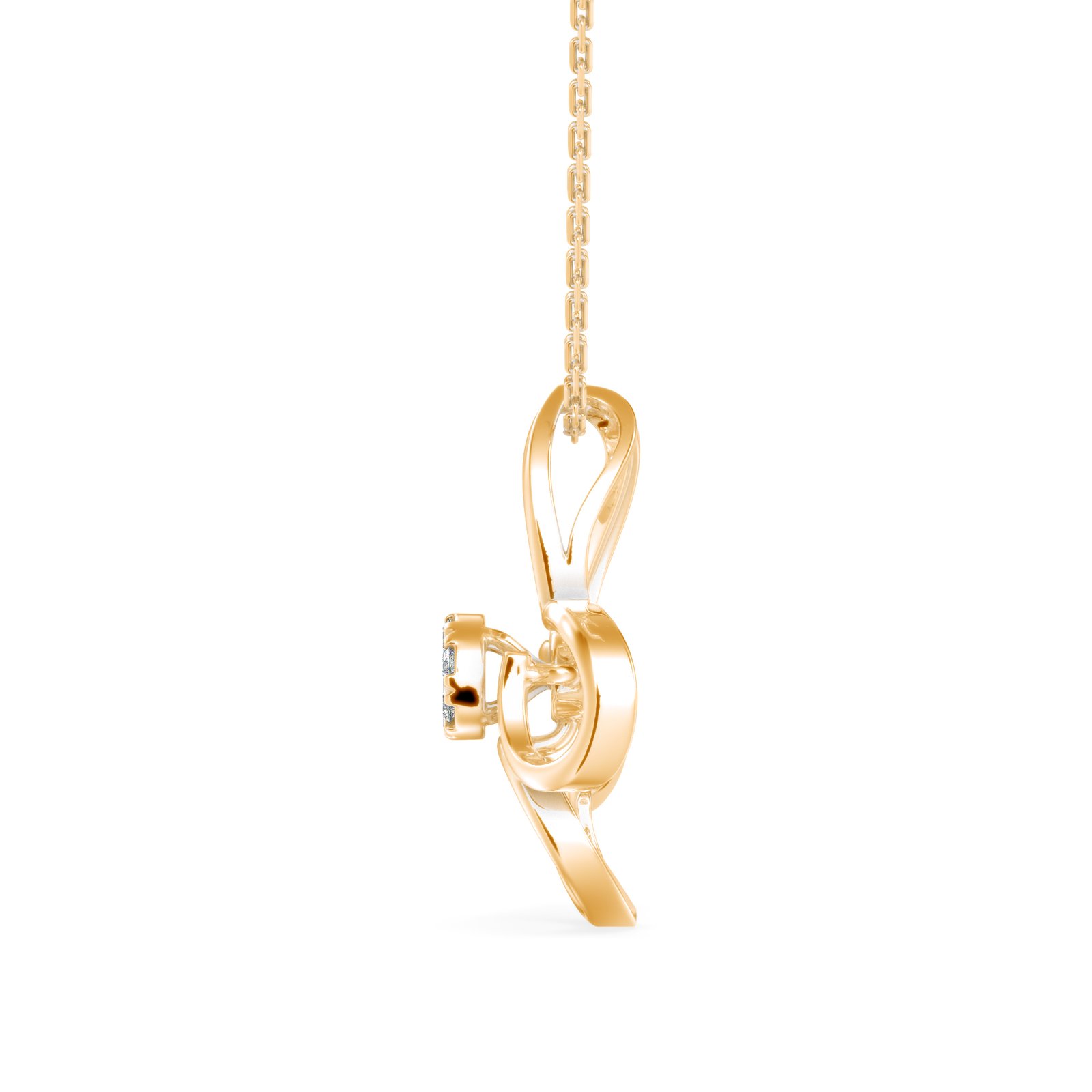 Butterfly's Love Diamond Pendant In Pure Gold By Dhanji Jewels