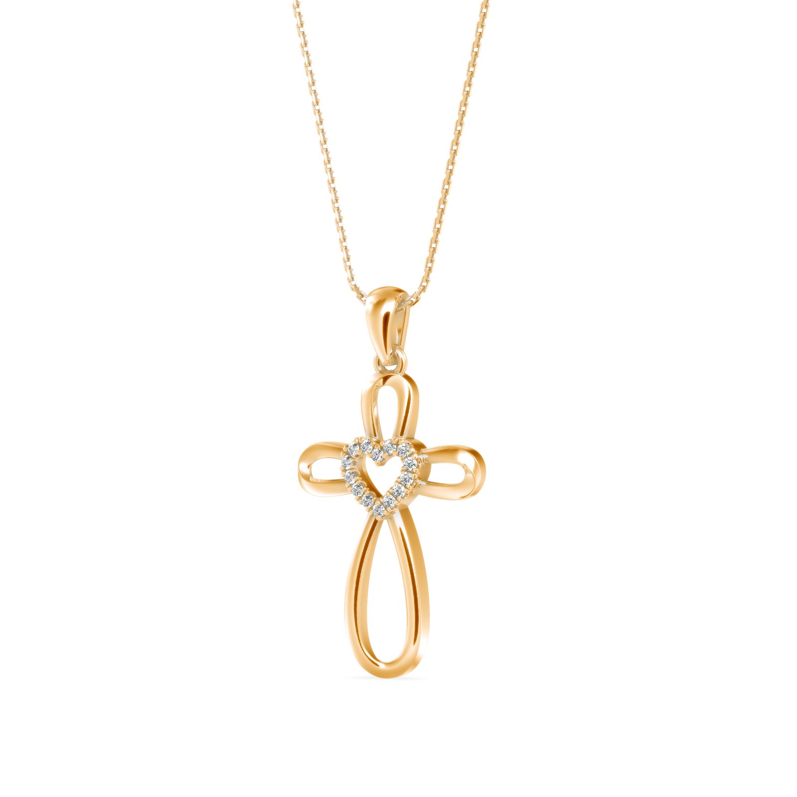 Faithful Heart Diamond Pendant In Pure Gold By Dhanji Jewels