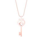 Key Of Heart Diamond Pendant In Pure Gold By Dhanji Jewels