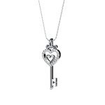 Key Of Heart Diamond Pendant In Pure Gold By Dhanji Jewels
