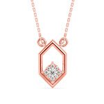Dazzling Hexagonal Diamond Pendant In Pure Gold By Dhanji Jewels