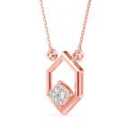 Dazzling Hexagonal Diamond Pendant In Pure Gold By Dhanji Jewels