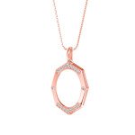 Octagonal Frame Diamond Pendant In Pure Gold By Dhanji Jewels