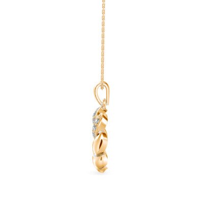 Wavy Circular Diamond Pendant In Pure Gold By Dhanji Jewels