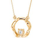 Floral Border Diamond Pendant In Pure Gold By Dhanji Jewels