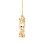 Floral Border Diamond Pendant In Pure Gold By Dhanji Jewels
