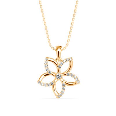 Elegant Flora Diamond Pendant In Pure Gold By Dhajnji Jewels