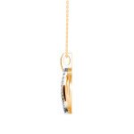 Oval Two Toned Diamond Pendant In Pure Gold By Dhanji Jewels