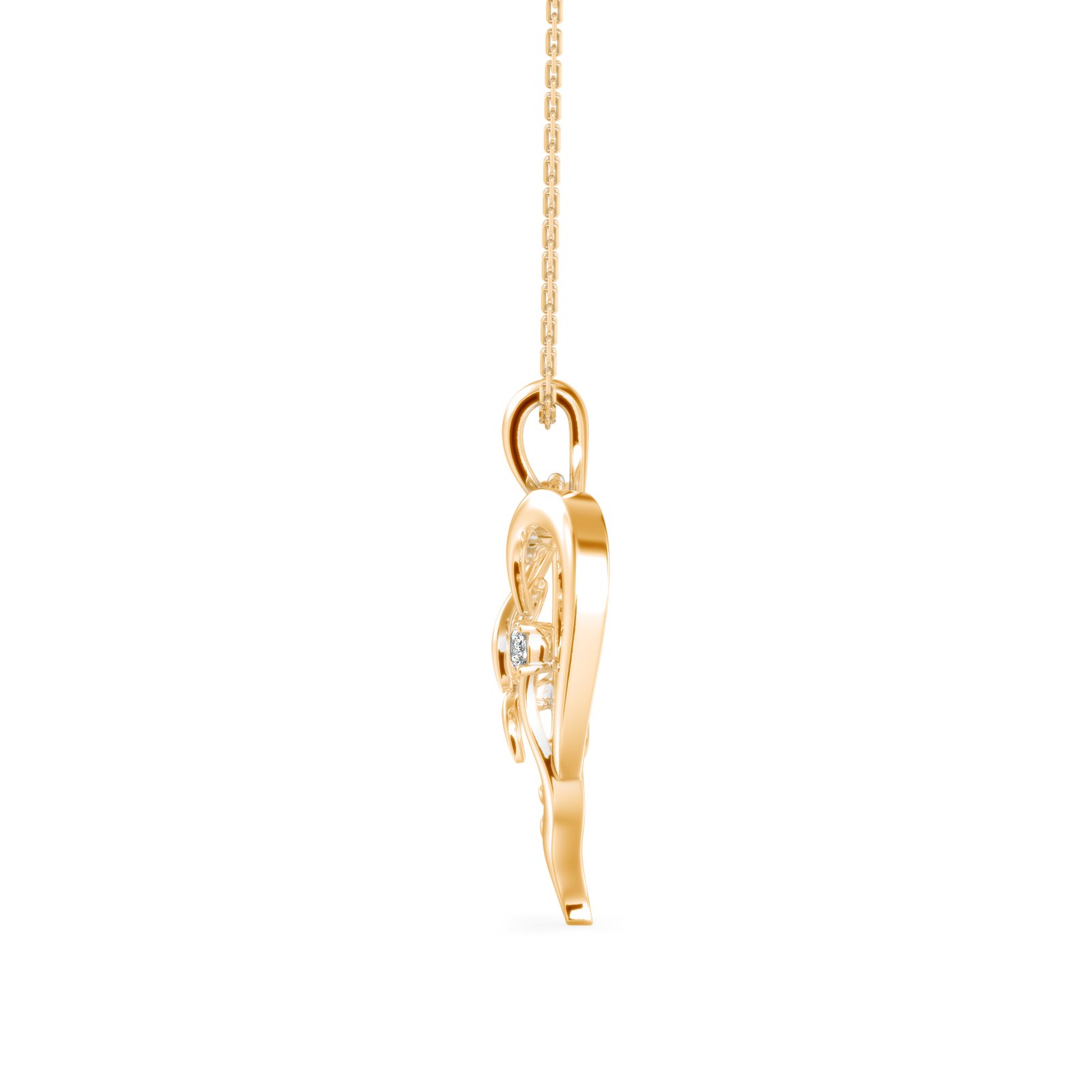 Peaceful Heart Diamond Pendant In Pure Gold By Dhanji Jewels