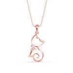 Cute Meow Diamond Pendant In Pure Gold By Dhanji Jewels