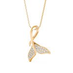 Tail Of Whale Diamond Pendant In Pure Gold By Dhanji Jewels