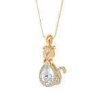 Bright Kitty Diamond Pendant In Pure Gold By Dhanji Jewels