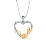 Kitten In Love Diamond Pendant In Pure Gold By Dhanji Jewels
