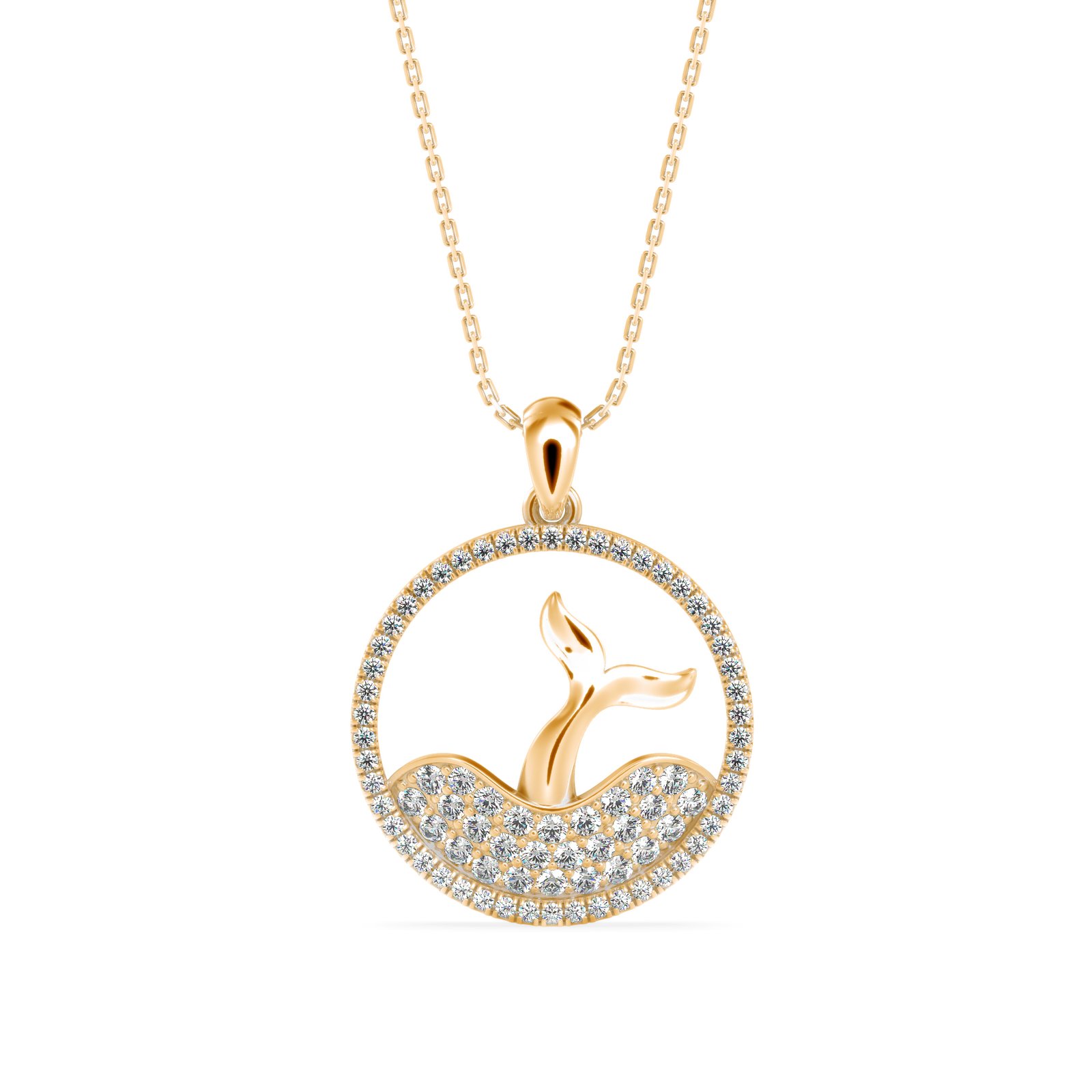 Sea Of Joy Diamond Pendant In Pure Gold By Dhanji Jewels