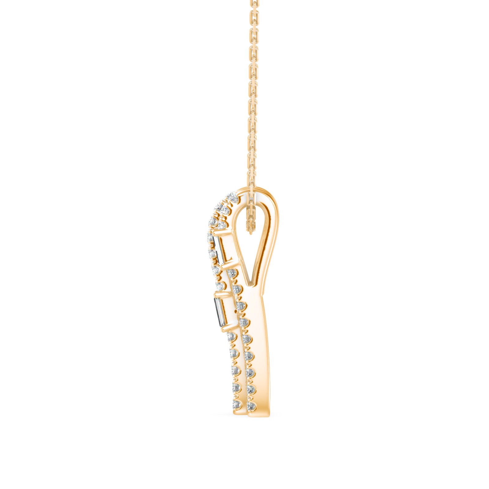 Rectangular Track Diamond Pendant In Pure Gold By Dhanji Jewels