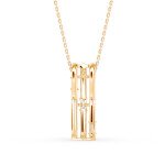 Rectangular Track Diamond Pendant In Pure Gold By Dhanji Jewels
