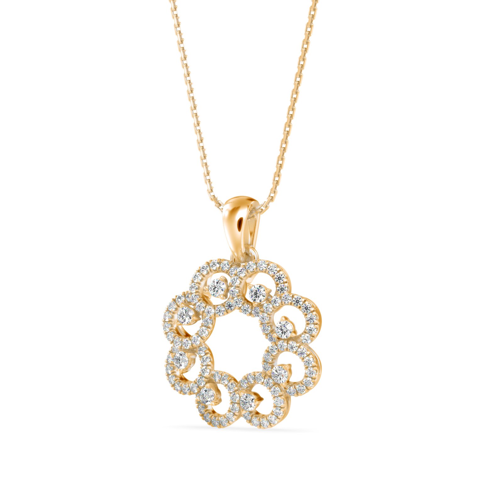 Ultra Dazzle Diamond Pendant In Pure Gold By Dhanji Jewels